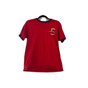 Vintage Polo By Ralph Lauren Red Contrast trim T-Shirt Boys Youth Large